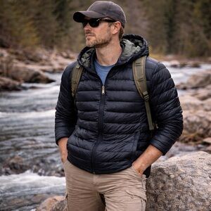 Linksoul Down Mens Kirkwall Black Hoodie Jacket Twilight Jacket Sz Small Outdoor